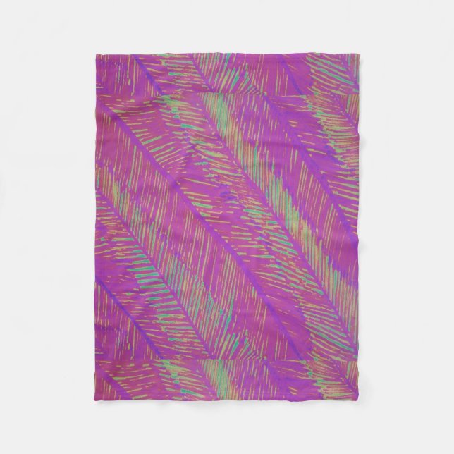 Neon Summer Lila Handflatan Fleecefilt (Framsidan)