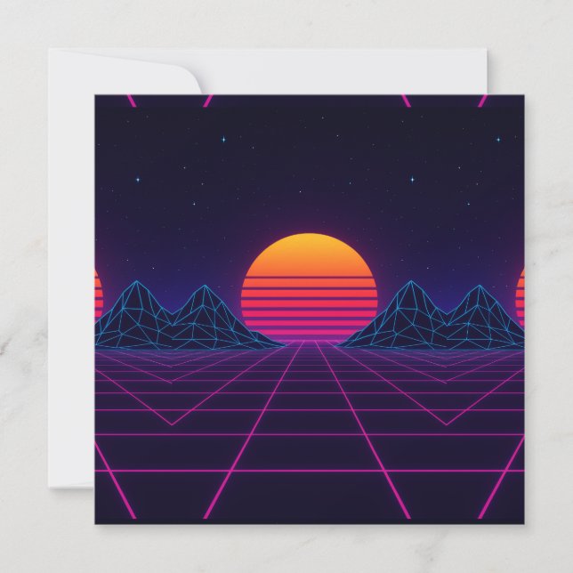 Neon Sunset Grid - Retro-Futuristiska Synthwave St (Framsida)