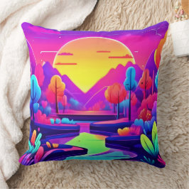 Neon Sunset liggande Kudde
