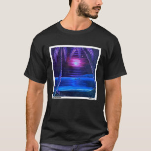 Neon Sunset on Beach Nature Landscape Summer T Shirt