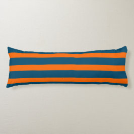 Neon Sunset Orange och Ocean Blue Coola Stripe Kroppskudde