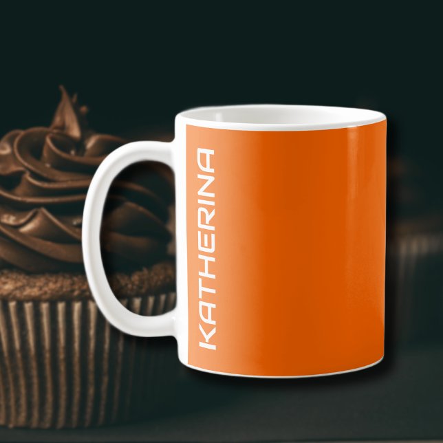 Neon Sunset Orange Solid Färg Personlig Kaffemugg (Skapare uppladdad)