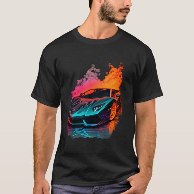 Neon Supercar T Shirt (Framsida)