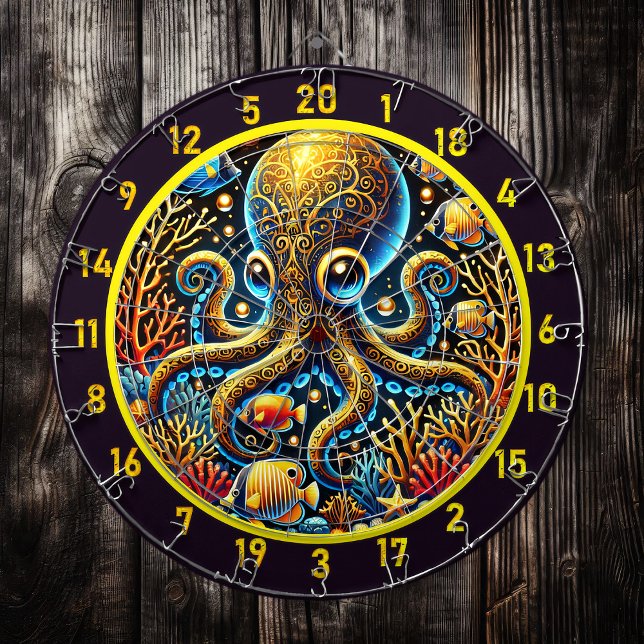 Neon Surge Octopus Dartboard Darttavla (Skapare uppladdad)