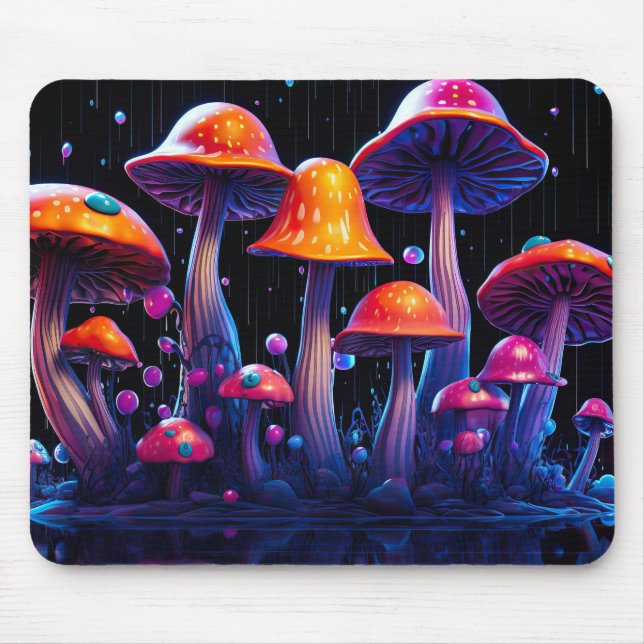 Neon-svamp i Psychedelic stil Musmatta (Framsidan)