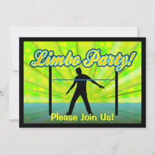 Neon/Svart Silhuett Limbo Festinbjudningar Inbjudningar