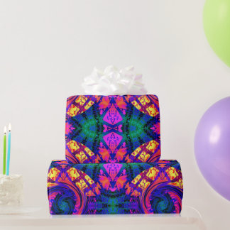 Neon Swirl Party Wrapping Papper Presentpapper