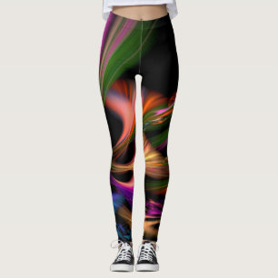 Neon Swirls Mönster Leggings