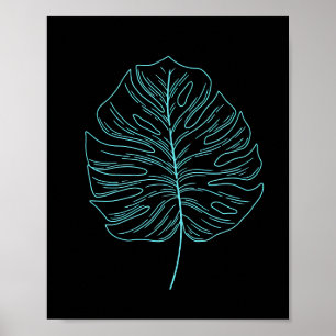 Neon Swiss Cheese Plant Löv Poster