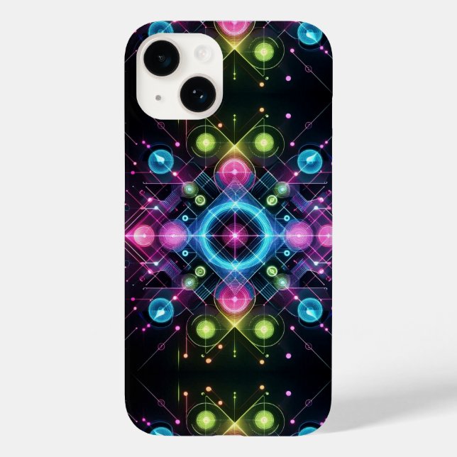 Neon Symmetry – Futuristiskt Geometriskt Glödande  (Baksida)