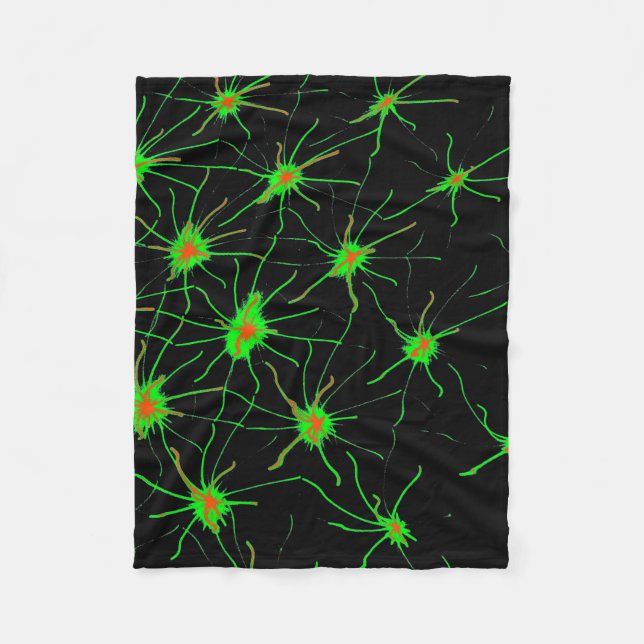 Neon Synapse Grid Fleece Blanket (Framsidan)