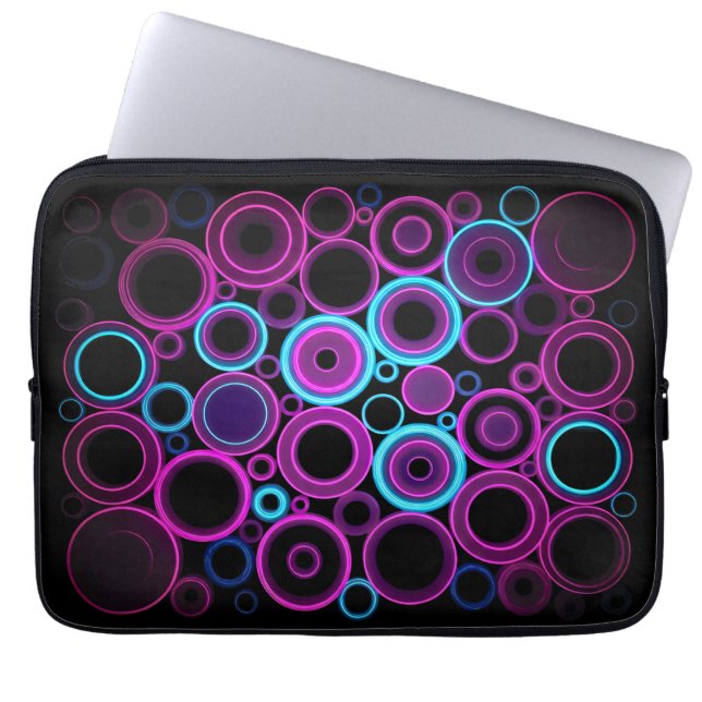 Neon Synthwave Matrix Cyber Tech Laptop Fodral (Framsidan)
