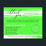 Neon Tack för att du Tvättar Tips Care Instruction Flygblad<br><div class="desc">Neon Tack för att du Tvättar Tips Care Instruction</div>