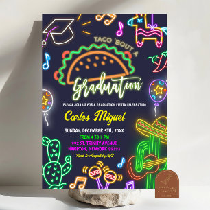 Neon Taco Mexikanska Studentfestens inbjudan