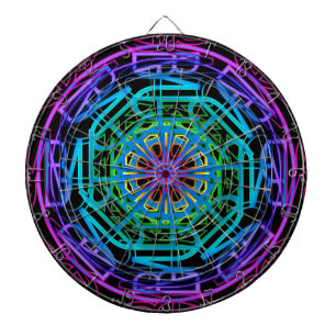 Neon tänder Mandaladesign Darttavla