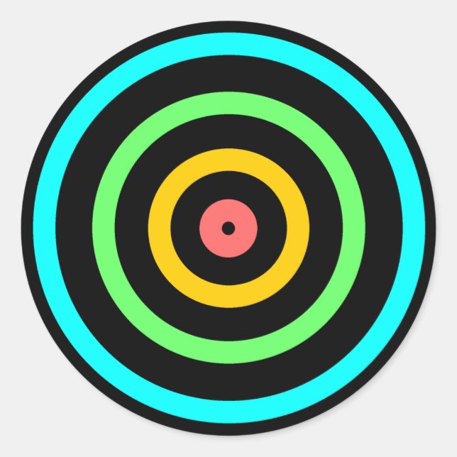 Neon Target Runt Klistermärke (Framsida)