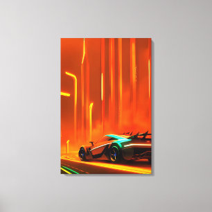 Neon Tävling Natt 3000 - Ken Gage Art Canvastryck