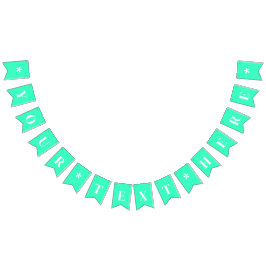Neon Teal Solid Färg Anpassningsbar Vimplar
