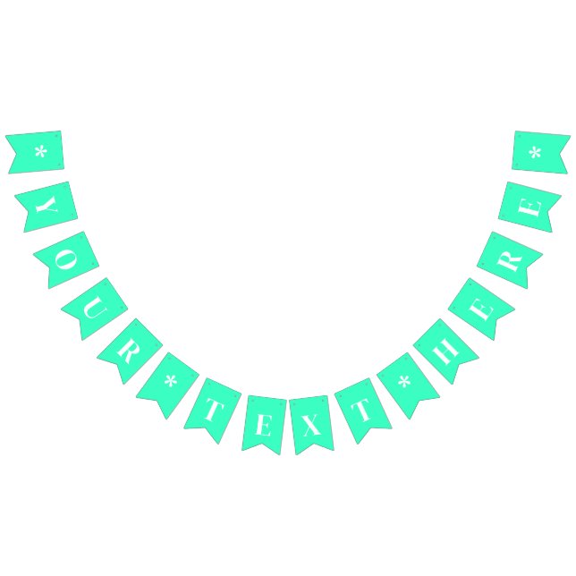 Neon Teal Solid Färg Anpassningsbar Vimplar (Alla)