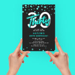 Neon Teal Thirty 30års födelsedag Party Inbjudningar<br><div class="desc">Vänner och familj i inbjudan för att fira er 30års födelsedag party med denna neon TRETY födelsedagsfest inbjudan.</div>