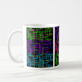 Neon Tech-mönster Kaffemugg