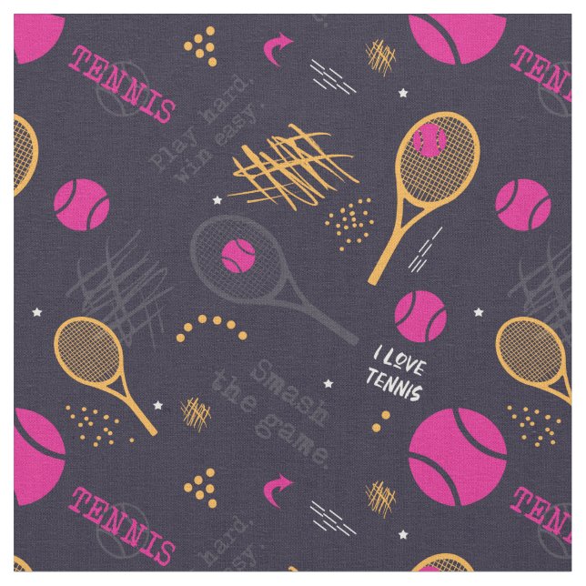 Neon Tennis mönster anpassningsbar storlekare Tyg (Närbild)