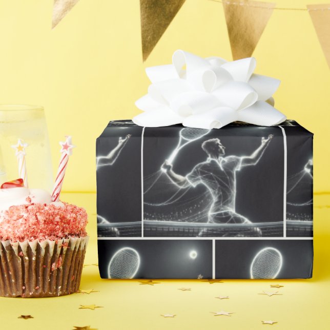 Neon Tennis Player Presentpapper (Födelsedagsfest)