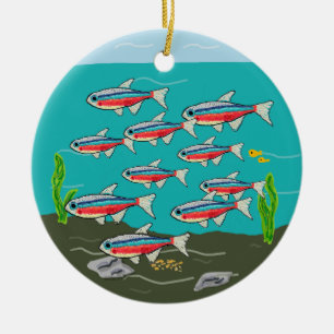 Neon Tetra Julgransprydnad Keramik