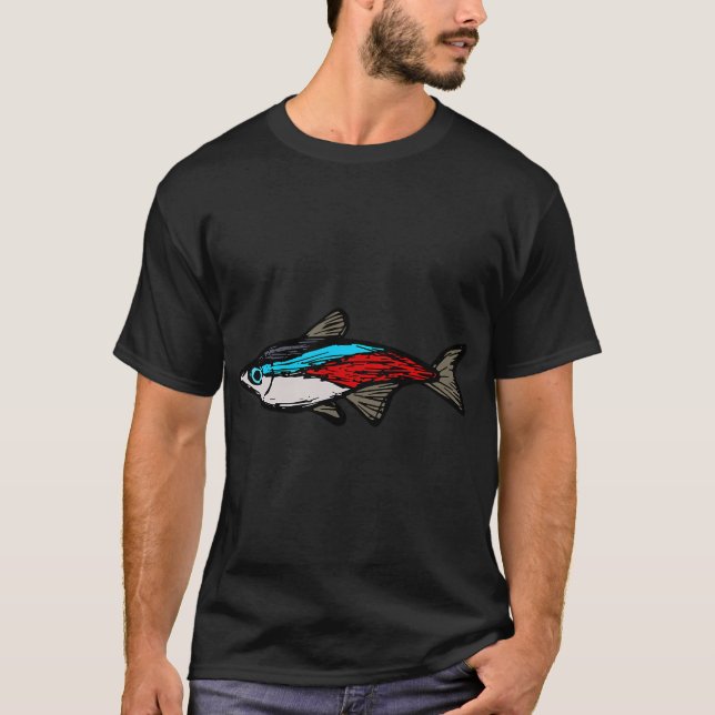 Neon tetra - sötvattenakvariefisk t shirt (Framsida)