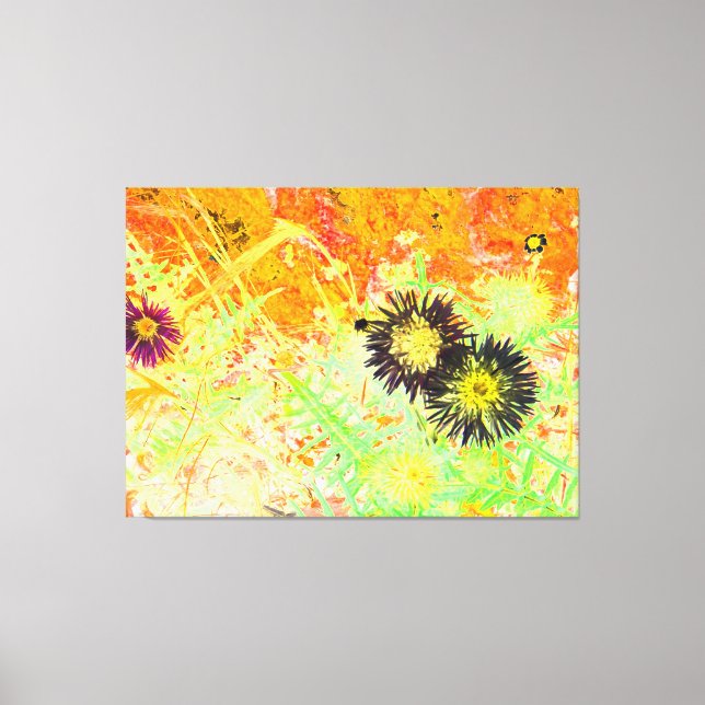 Neon Thistle Abstraction Canvastryck (Framsida)
