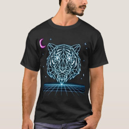 Neon Tiger Synthwave – Elektrisk Retro Striker T-s T Shirt