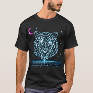 Neon Tiger Synthwave – Elektrisk Retro Striker T-s T Shirt