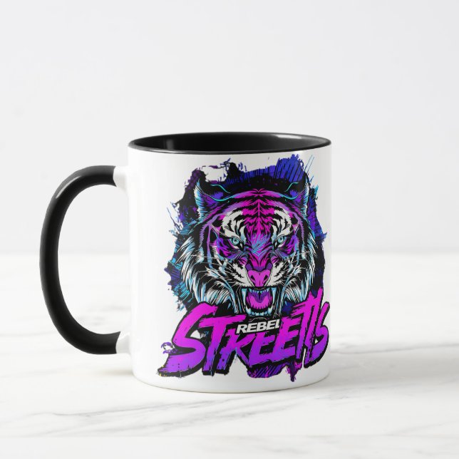Neon Tiger Urban Streetwear Design Mugg (Vänster)
