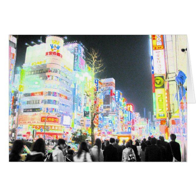 Neon Tokyo Hälsningskort (Framsidan Horizontal)