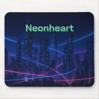 Neon-Traced Cyber City Mousepad Musmatta