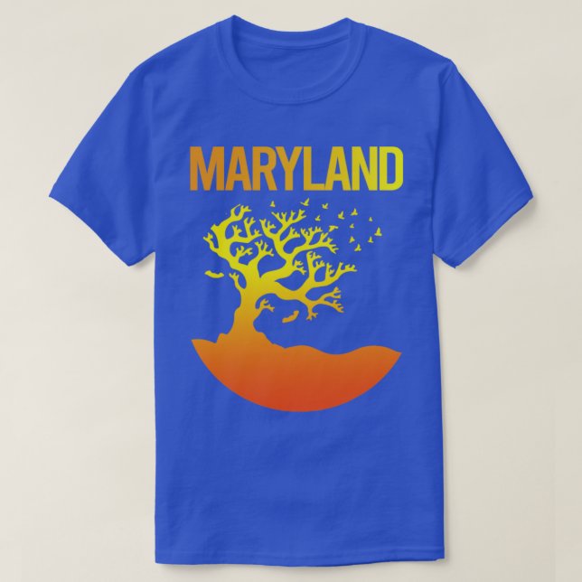 Neon Träd Art Maryland T Shirt (Design framsida)