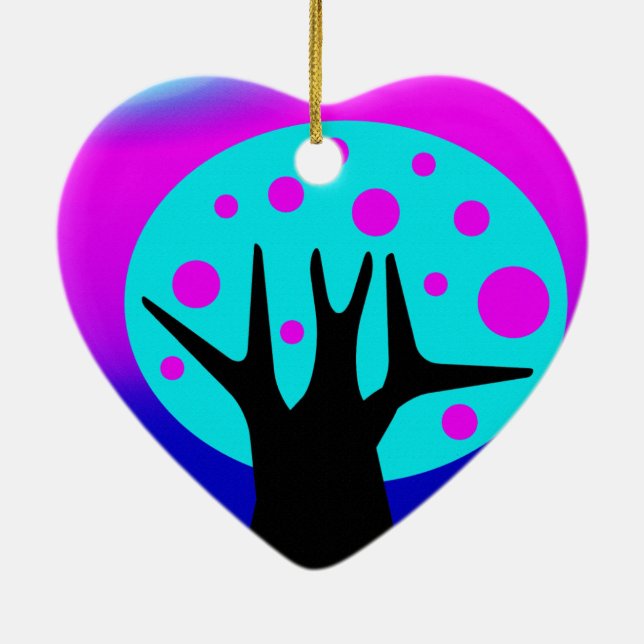 Neon Träd Ceramic Ornament (Baksidan)