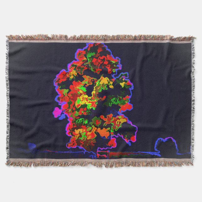 Neon Träd Explosion Filt (Framsidan)