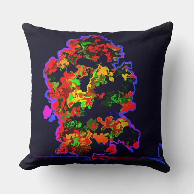 Neon Träd Explosion Kudde (Framsida)