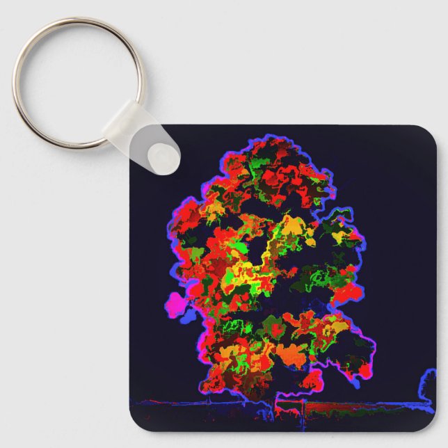 Neon Träd Explosion Nyckelring (Framsida)