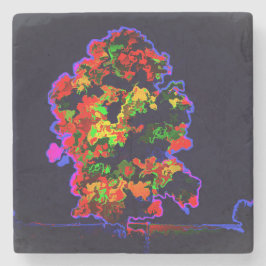 Neon Träd Explosion Stenunderlägg