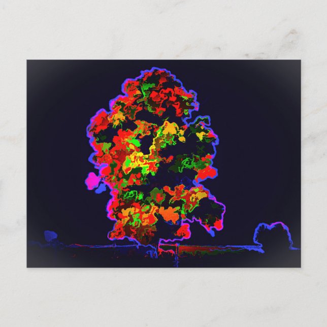 Neon Träd Explosion Vykort (Framsida)