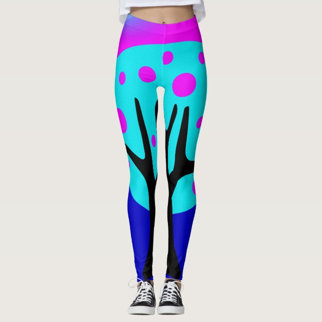 Neon Träd Kvinnors förband Leggings (Framsida)