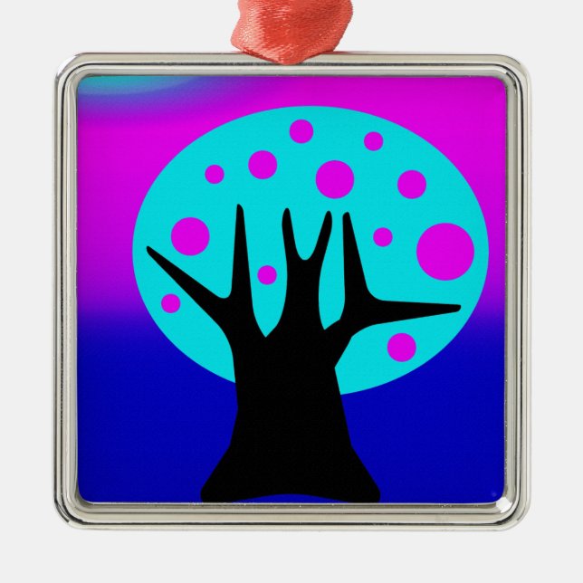 Neon Träd Metall Ornament (Framsidan)