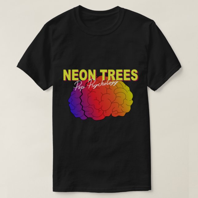 Neon Träd Pop Psychology Classic T- Shirt T Shirt (Design framsida)