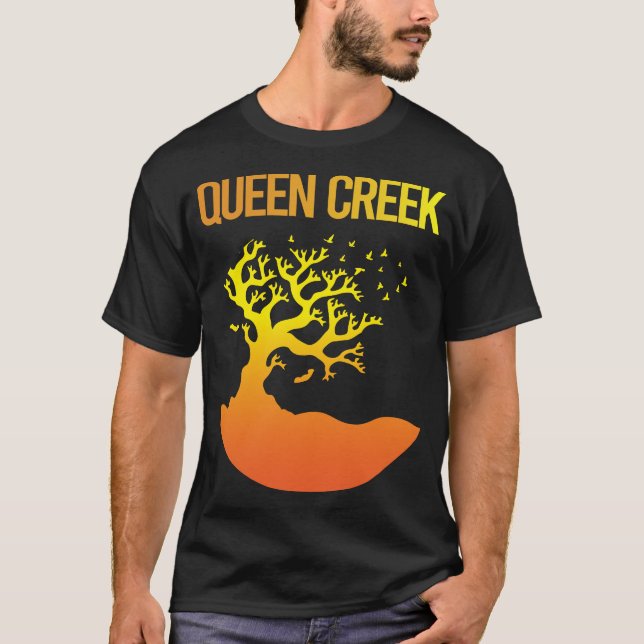 Neon Träd - Queen Bäck T Shirt (Framsida)