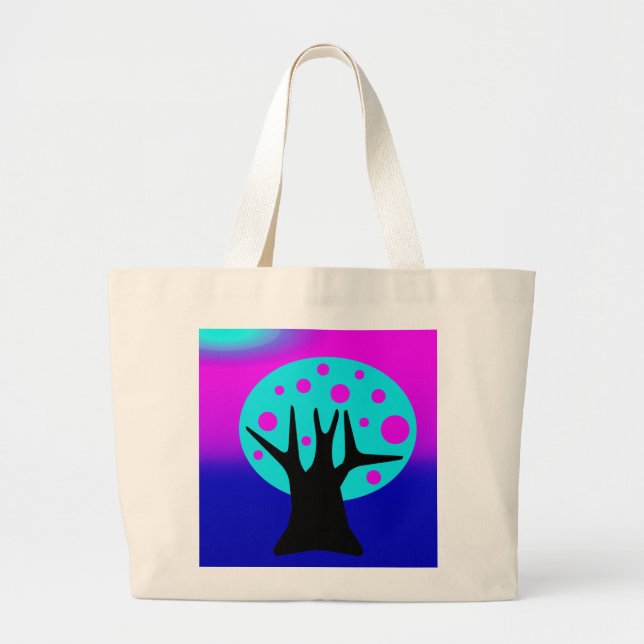 Neon Träd Tote Bag Jumbo Tygkasse (Framsidan)