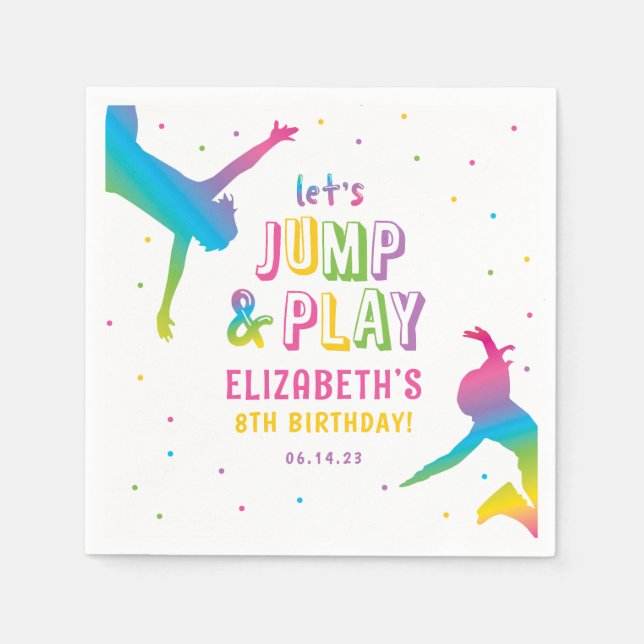 Neon Trampoline Park Flick kalas Napkins Pappersservett (Framsidan)