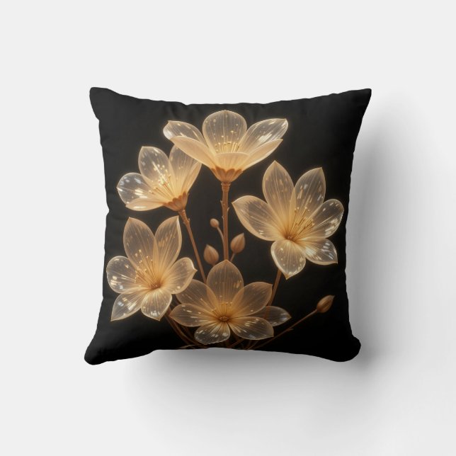 Neon transparent beige Blomkudde Kudde (Baksida)