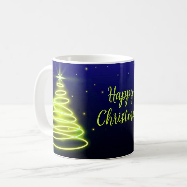 Neon Tree Happy Christmas Tree Mug Kaffemugg (Framsida vänster)